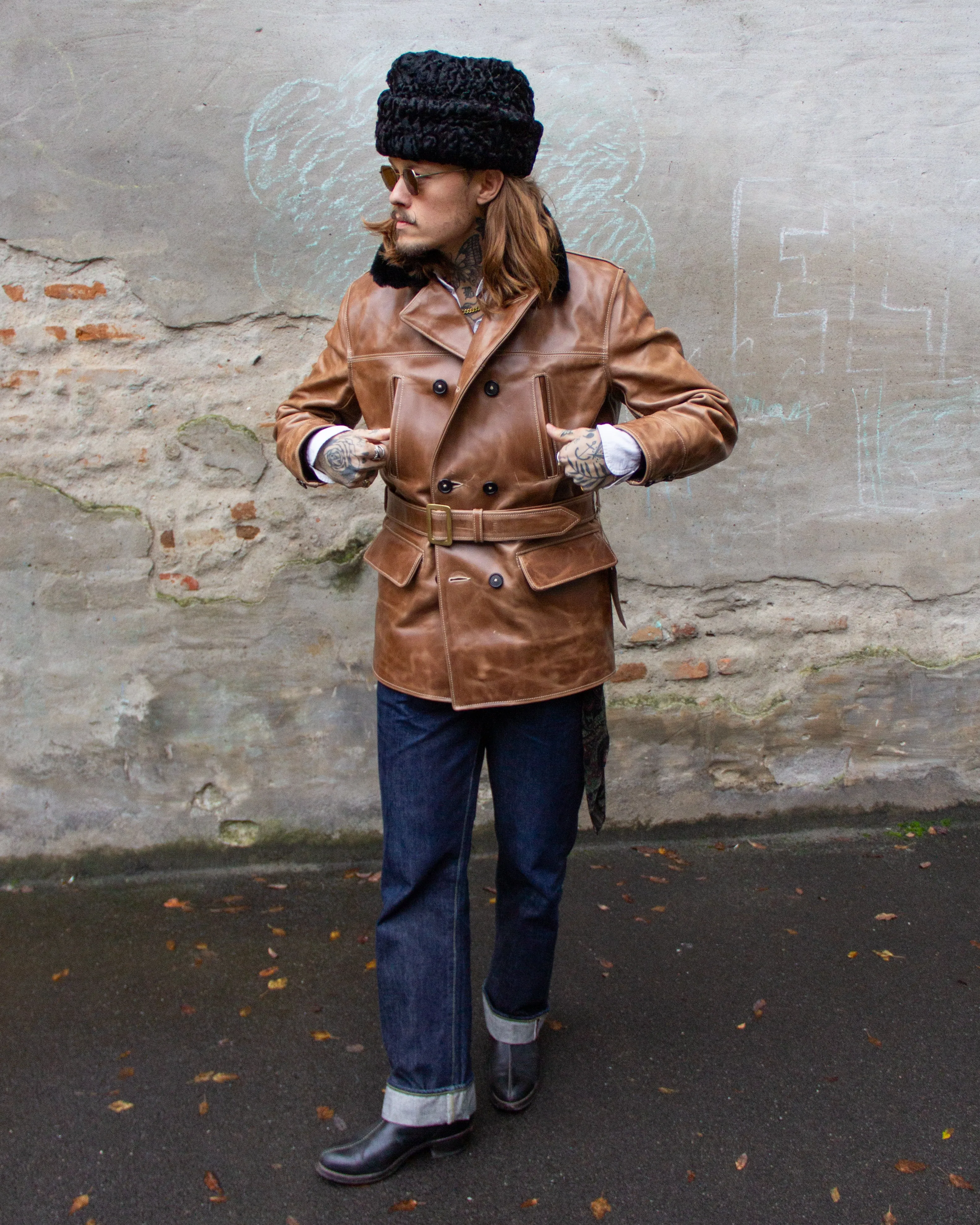 Aero Leather Clothing, Barnstormer, Natural Chromexcel Horsehide (MTO)