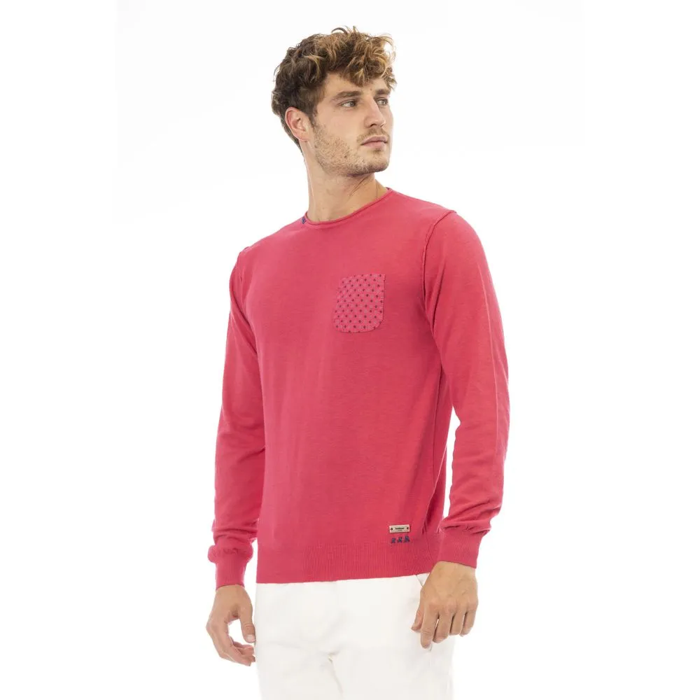 Baldinini Trend Red Cotton Men Sweater