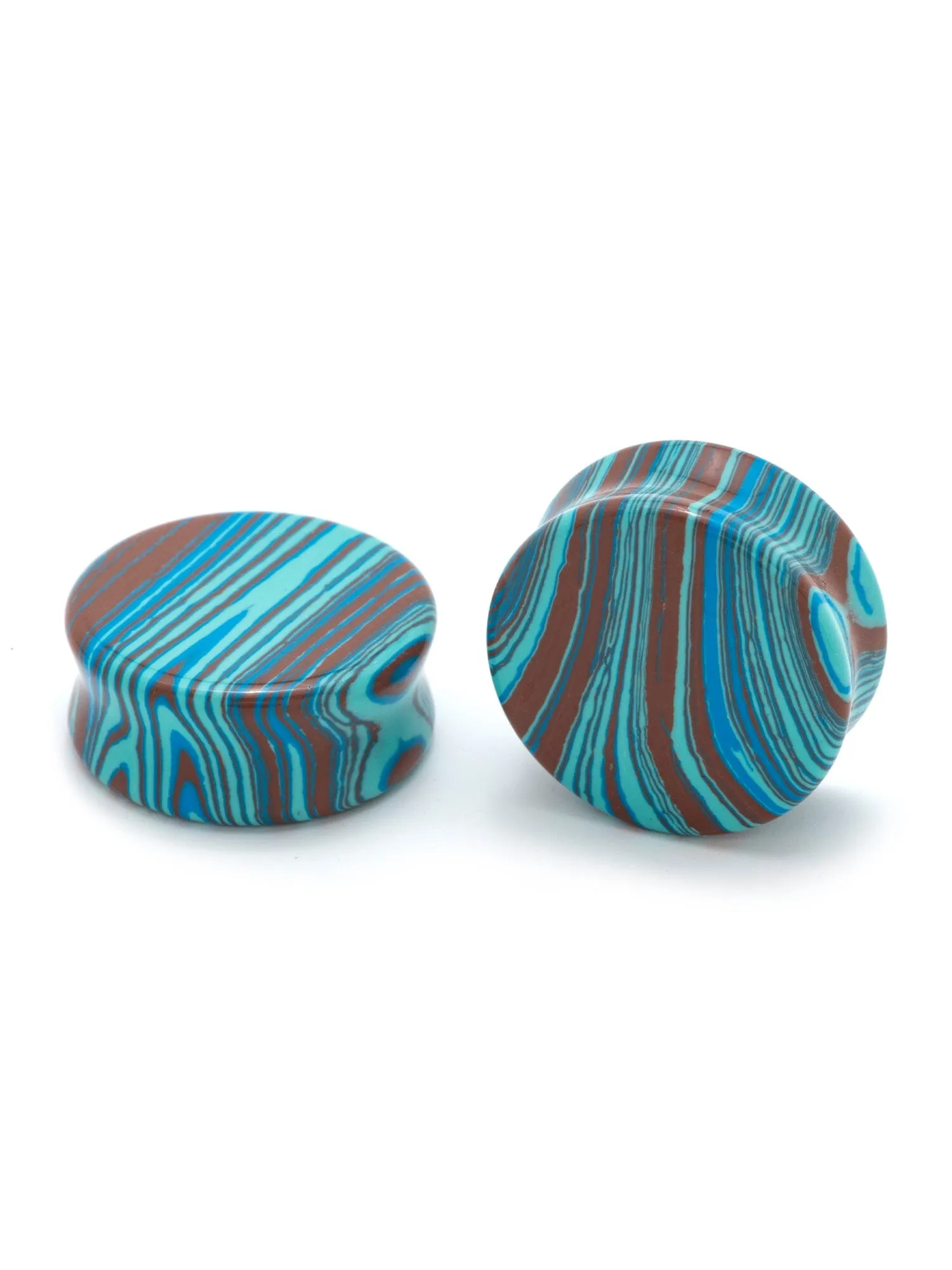 Blue & Red Malachite Stone Plugs