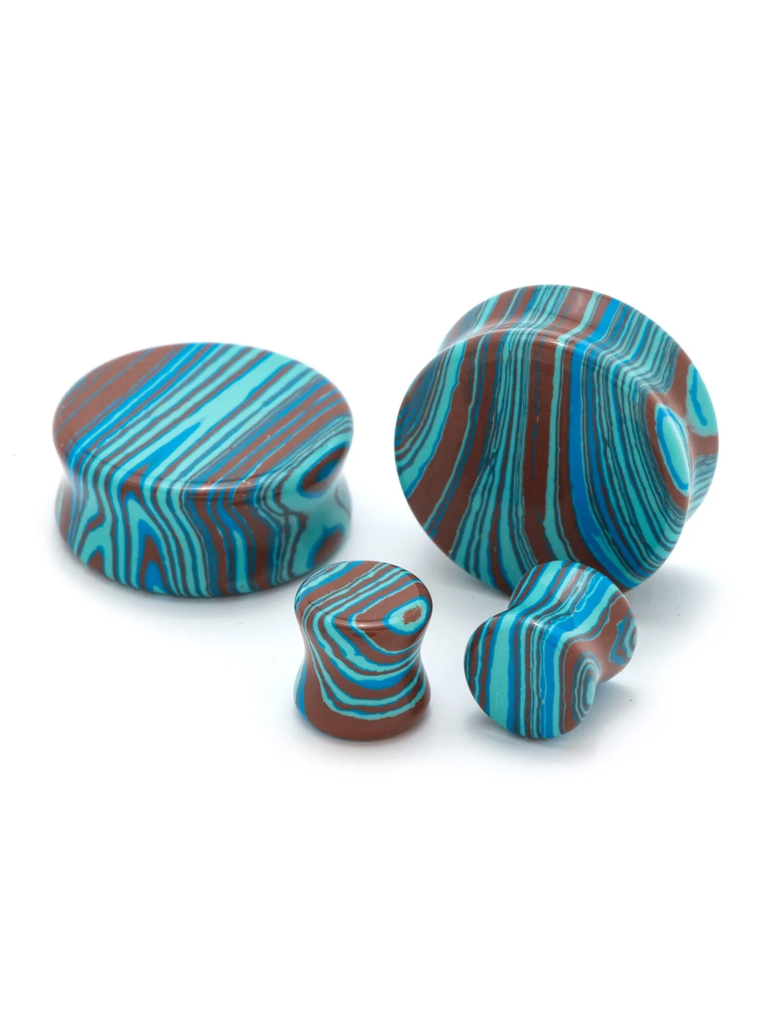 Blue & Red Malachite Stone Plugs