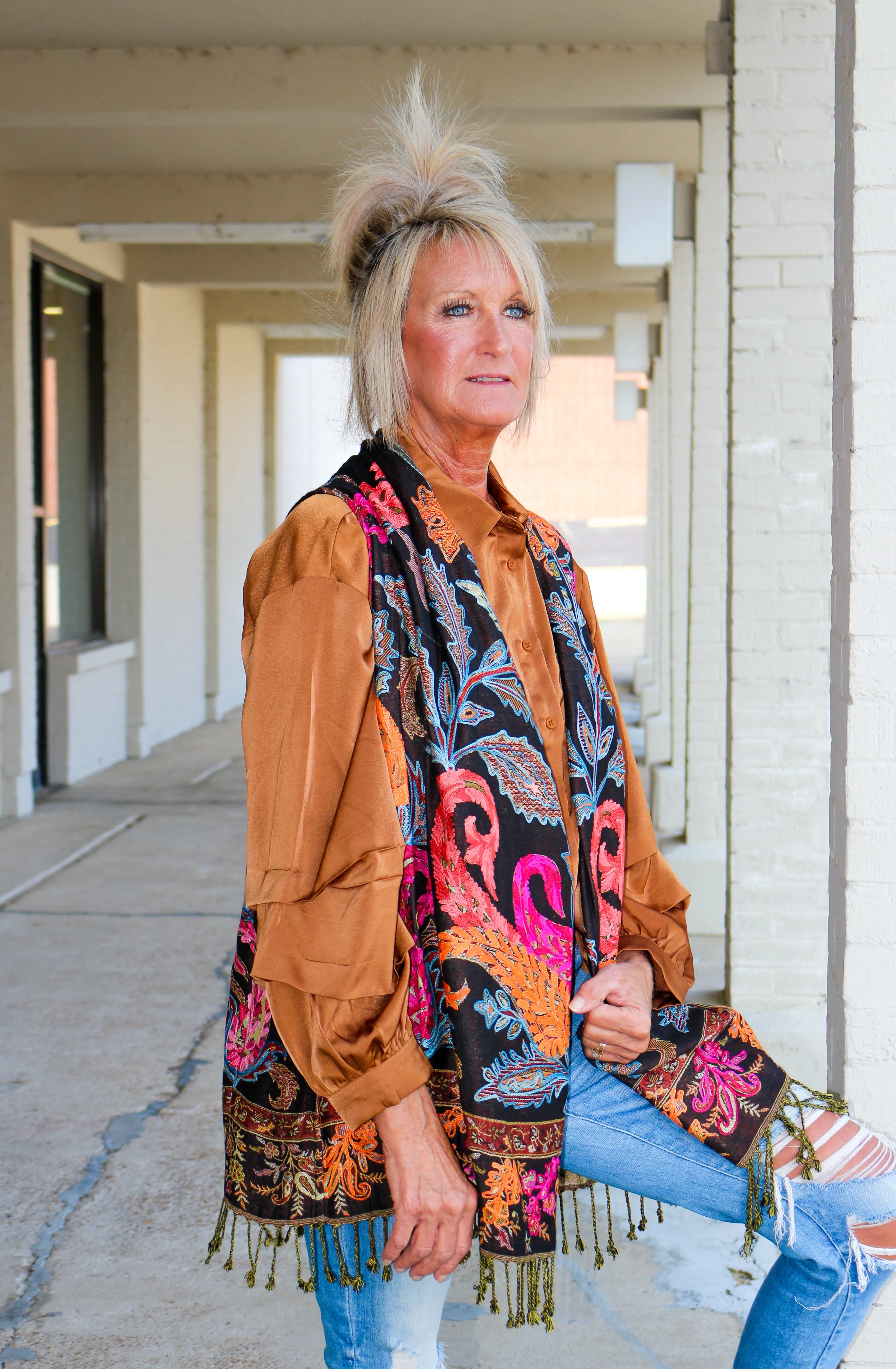 Bok Dark Brown Floral Multi-Reversible Kimono