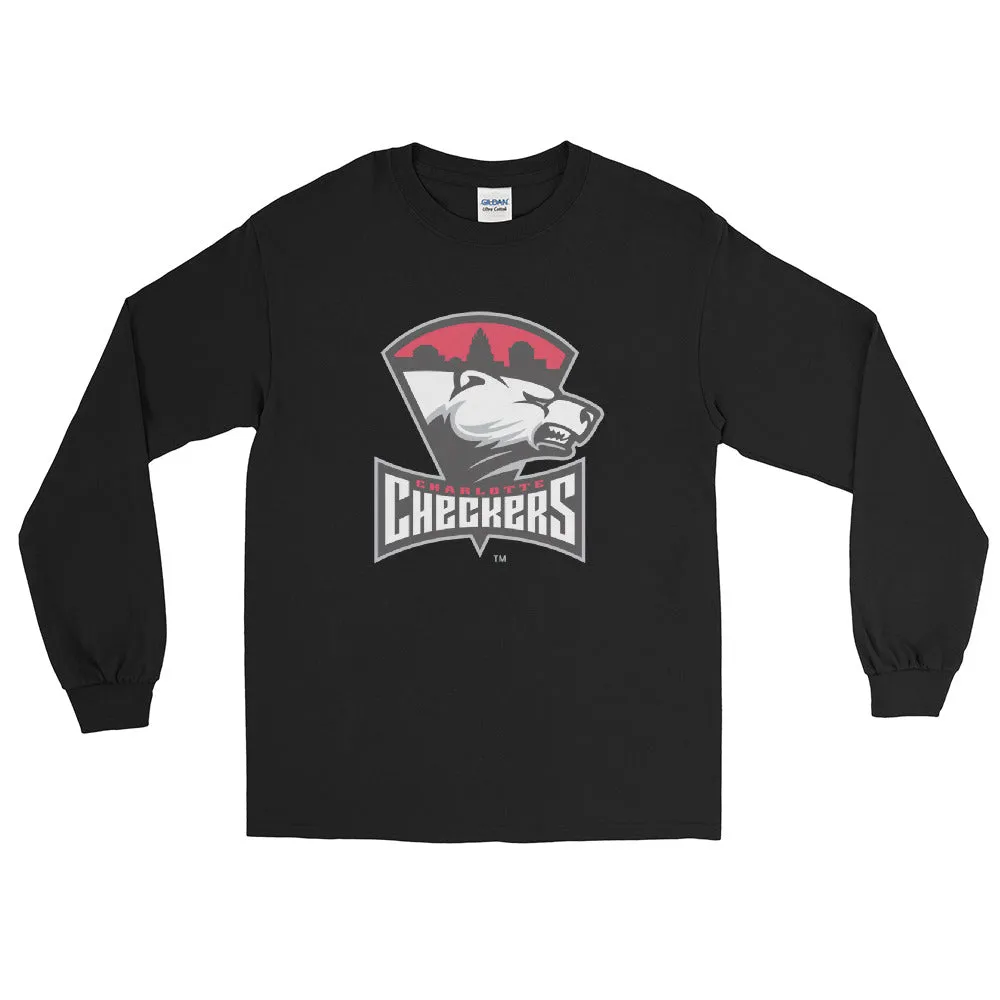 Charlotte Checkers Adult Primary Logo Long Sleeve Shirt