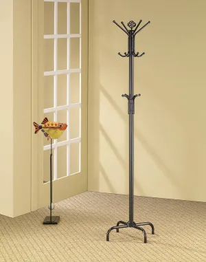 Collier Black 12-Hook Coat Rack