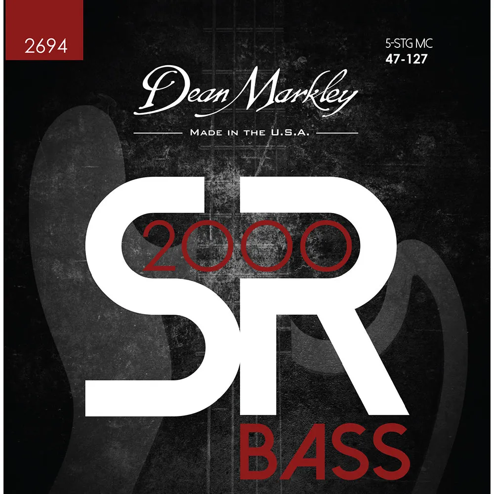 Dean Markley SR2000 High Performance Bass Guitar Strings Medium Custom 5 String 47-127