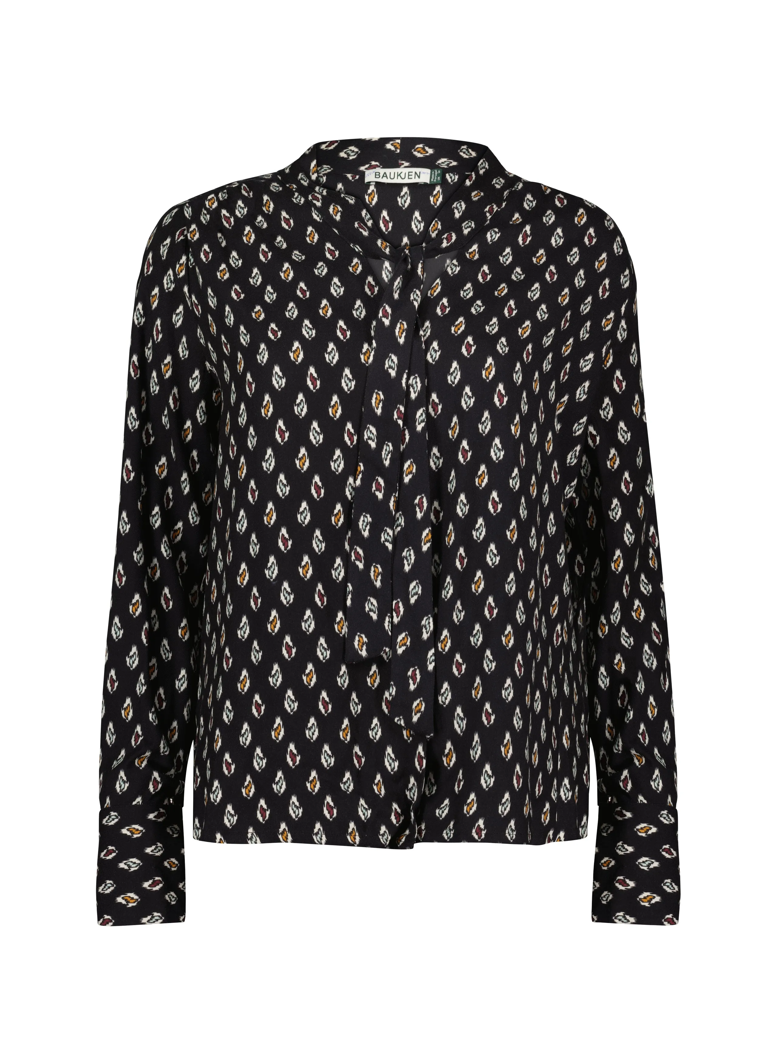 Effie Printed Tie Neck Blouse