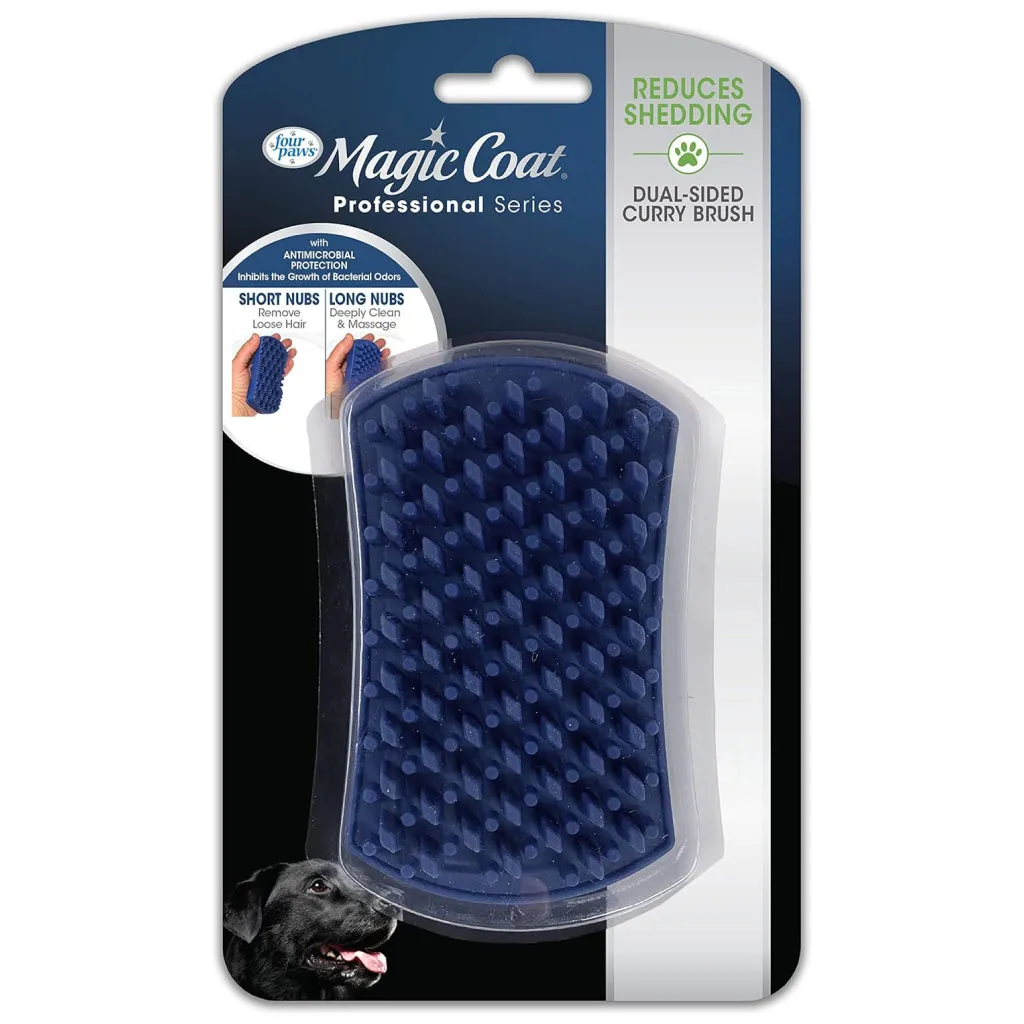 Four Paws Magic Coat Professional Series Dual-Sided Curry Brush for Dogs