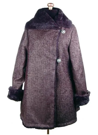 Hepburn Swing Coat - Bongo Upholstery with Cuddly Faux Fur (Only Mediums Left!)