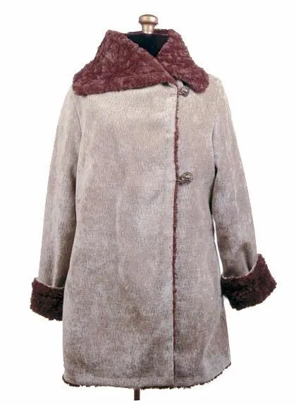 Hepburn Swing Coat - Bongo Upholstery with Cuddly Faux Fur (Only Mediums Left!)