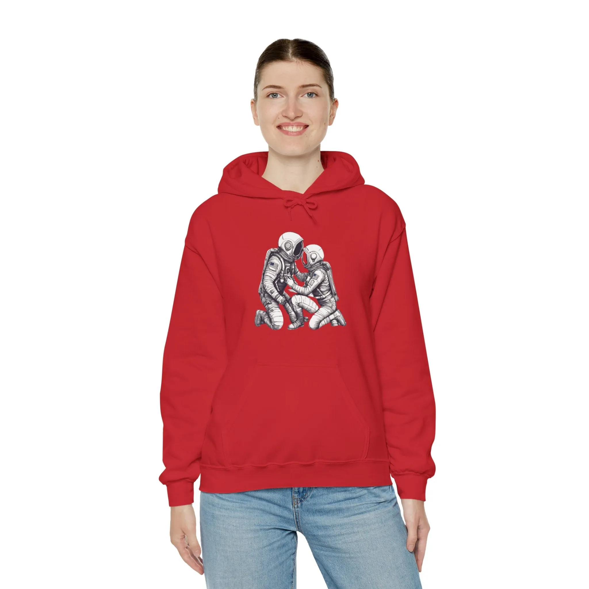 Here For You Astronaut Spaceart Sci-Fi Hoodie