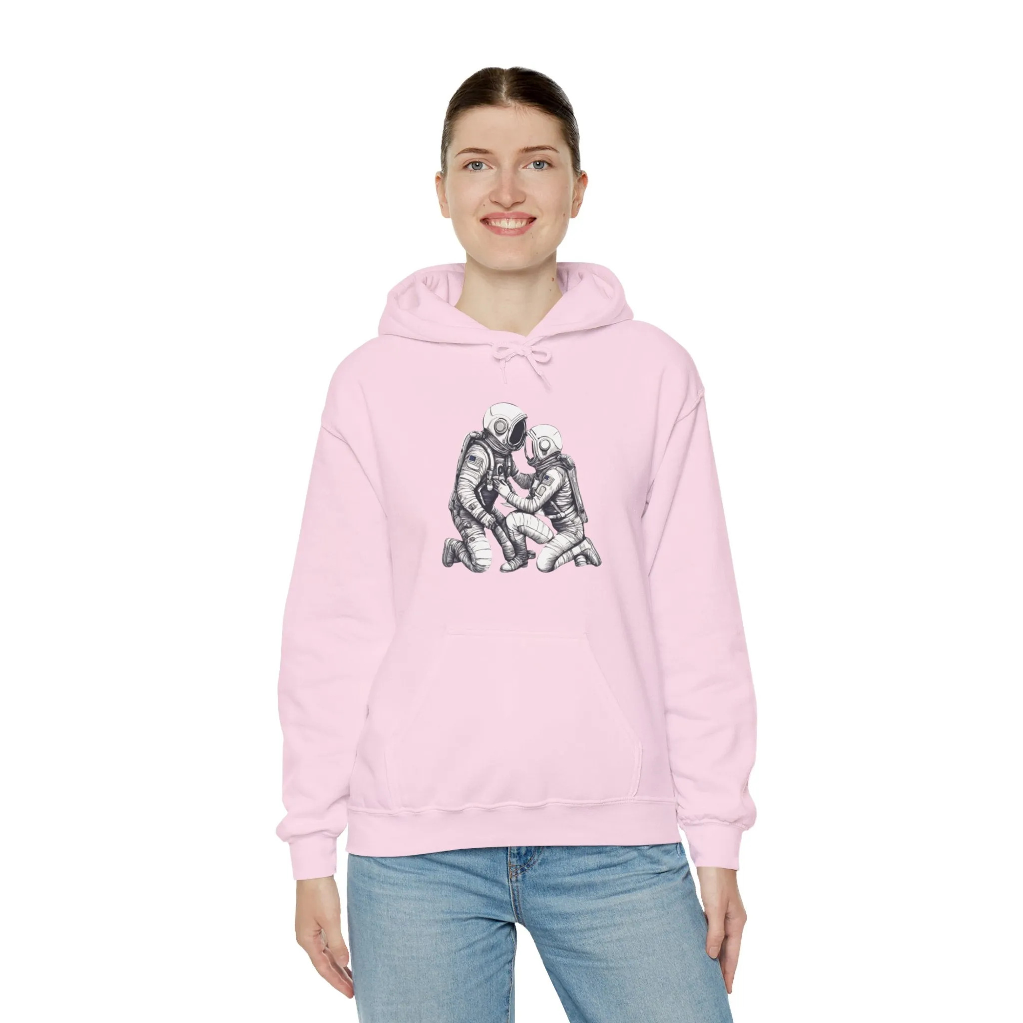 Here For You Astronaut Spaceart Sci-Fi Hoodie