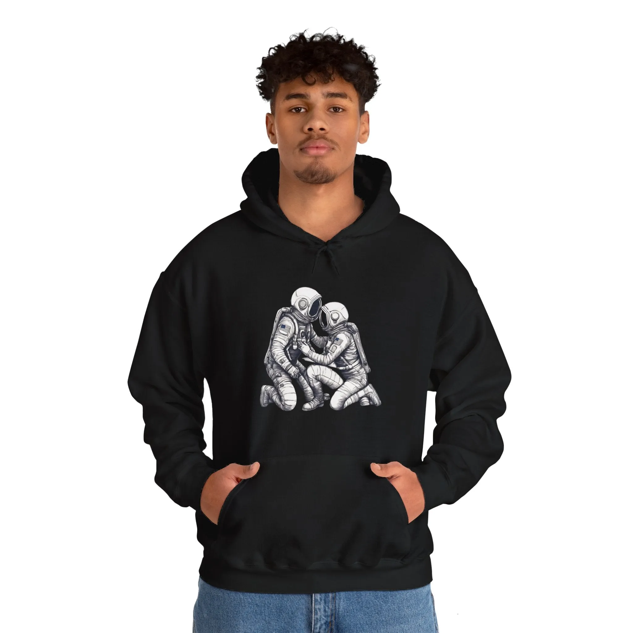 Here For You Astronaut Spaceart Sci-Fi Hoodie