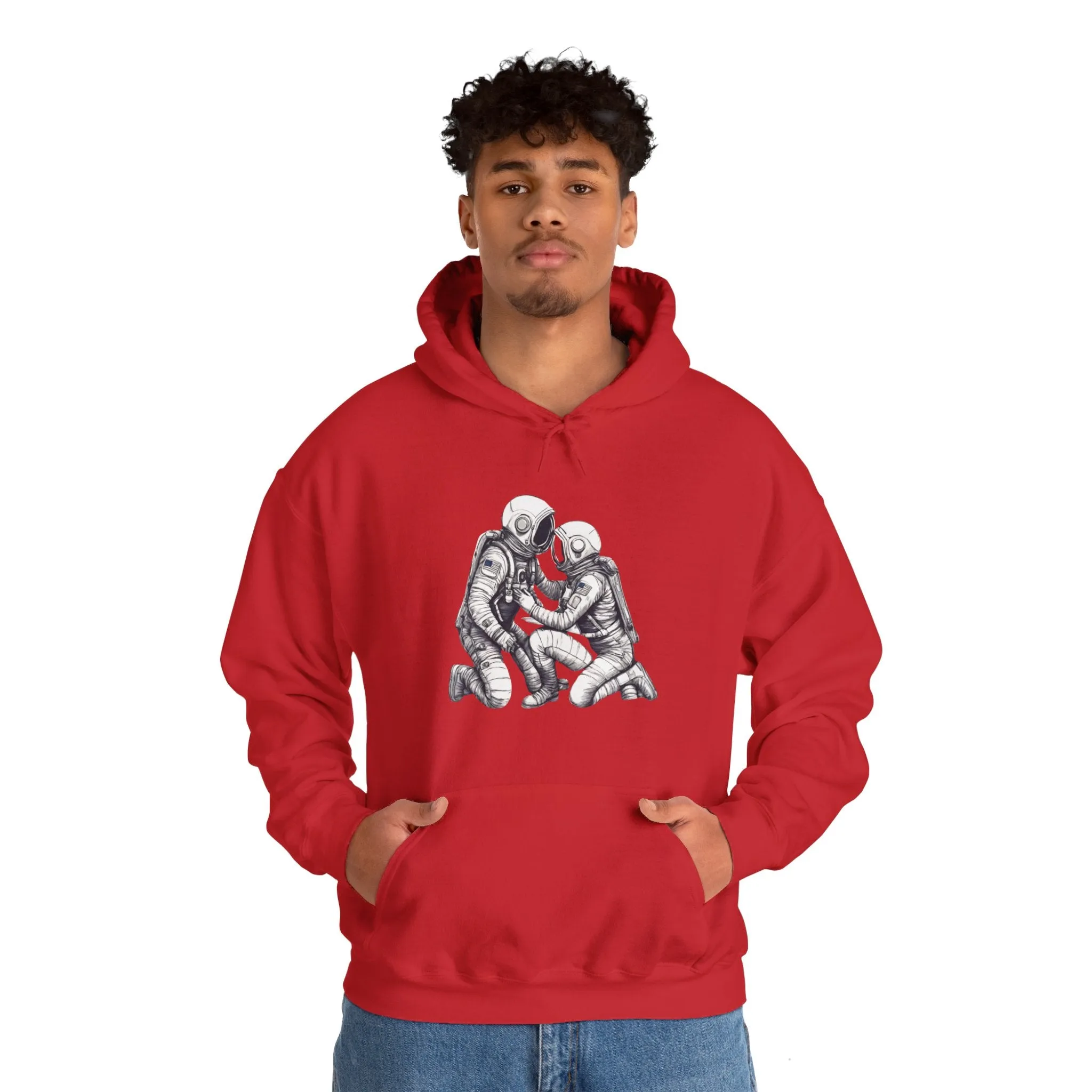 Here For You Astronaut Spaceart Sci-Fi Hoodie