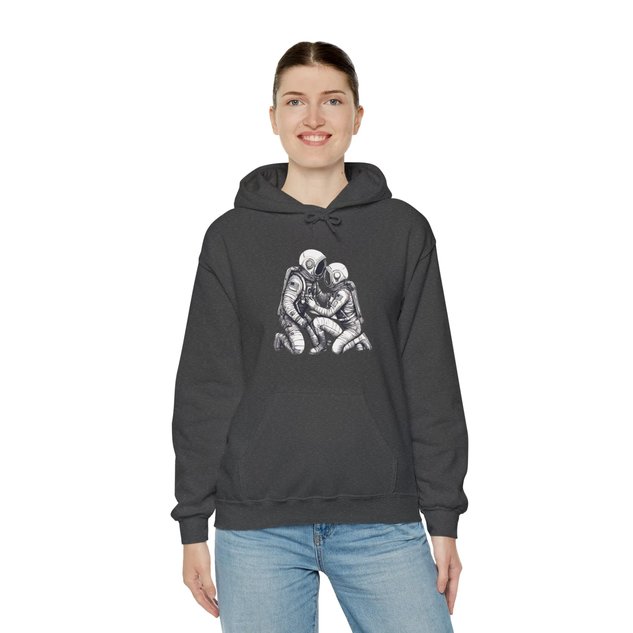 Here For You Astronaut Spaceart Sci-Fi Hoodie