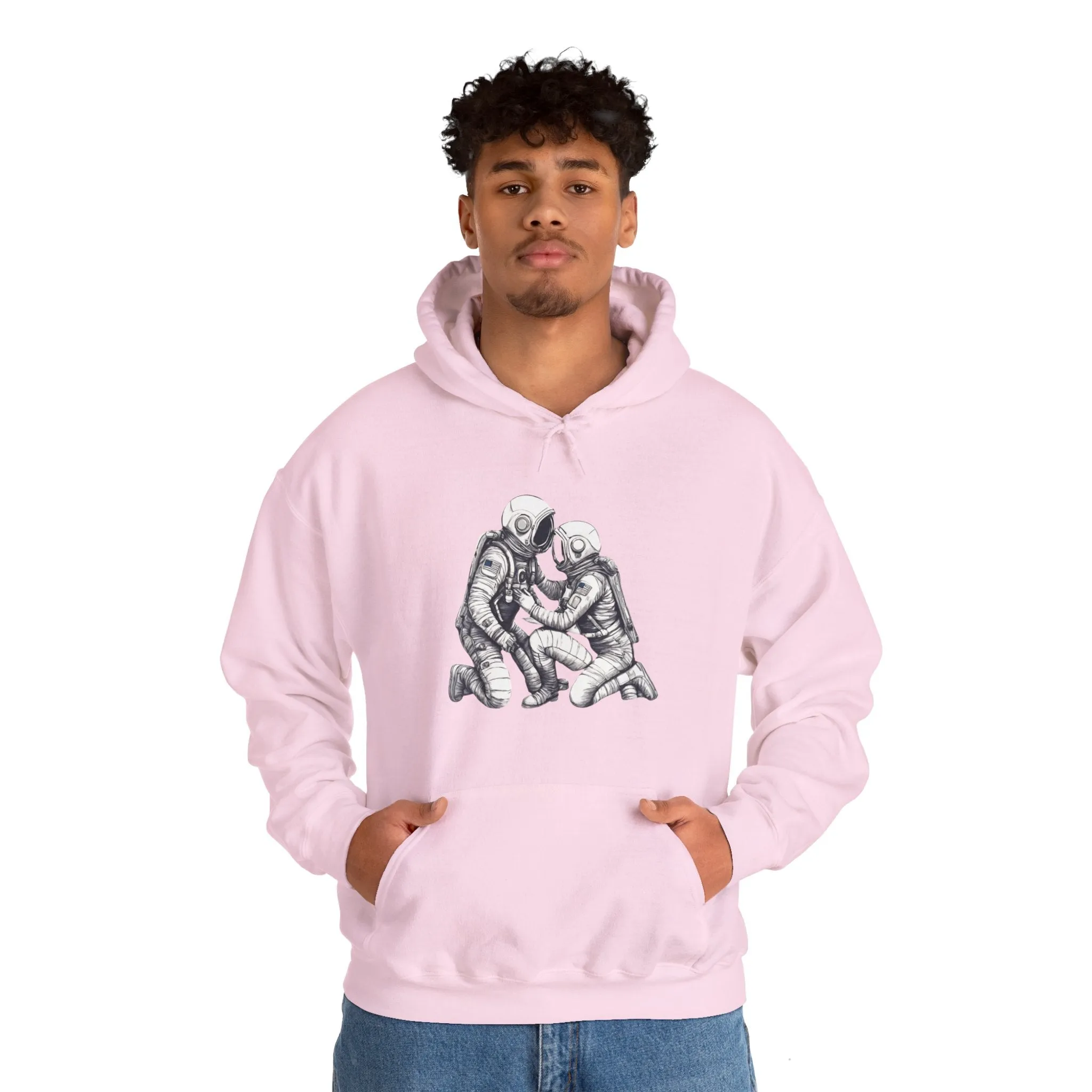 Here For You Astronaut Spaceart Sci-Fi Hoodie