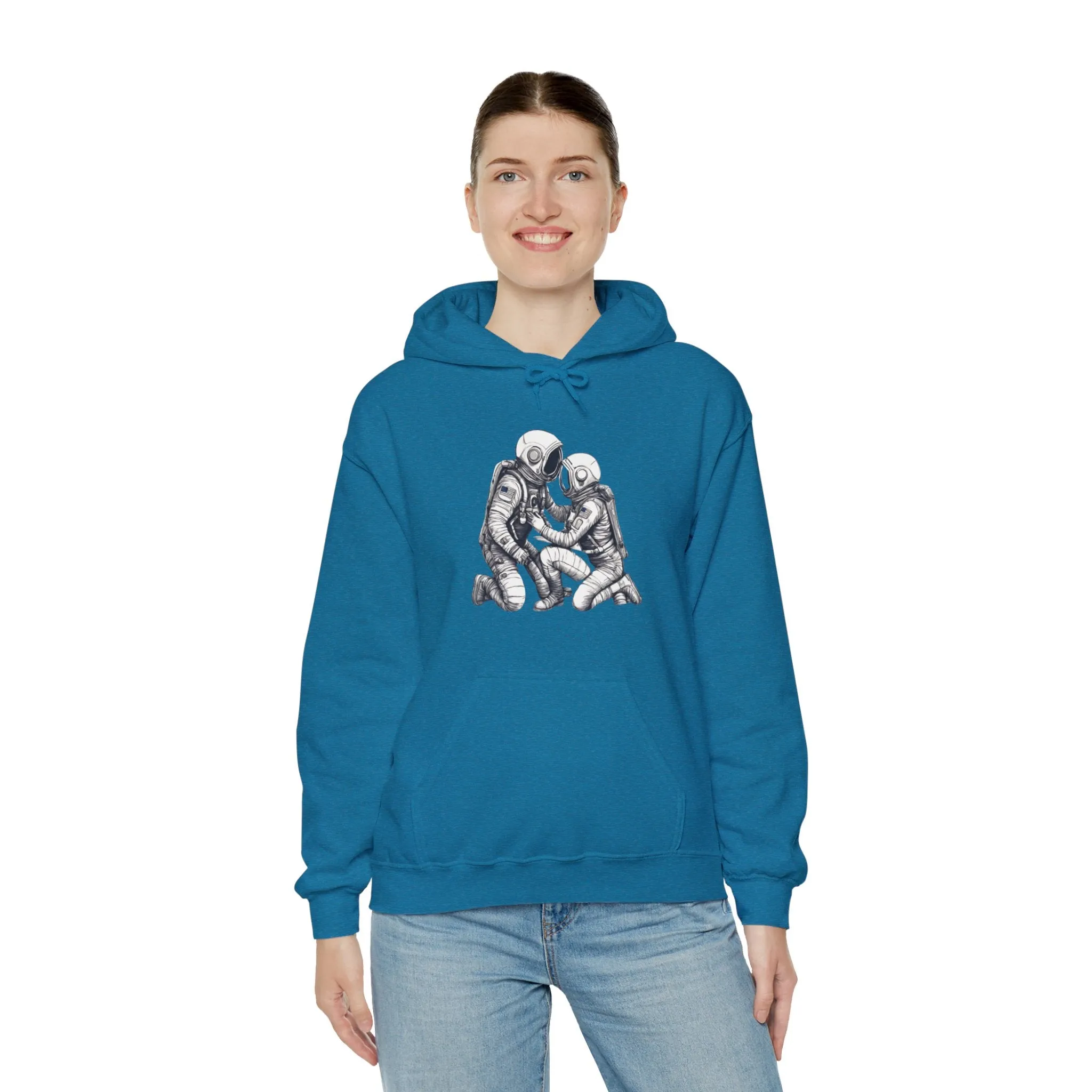 Here For You Astronaut Spaceart Sci-Fi Hoodie