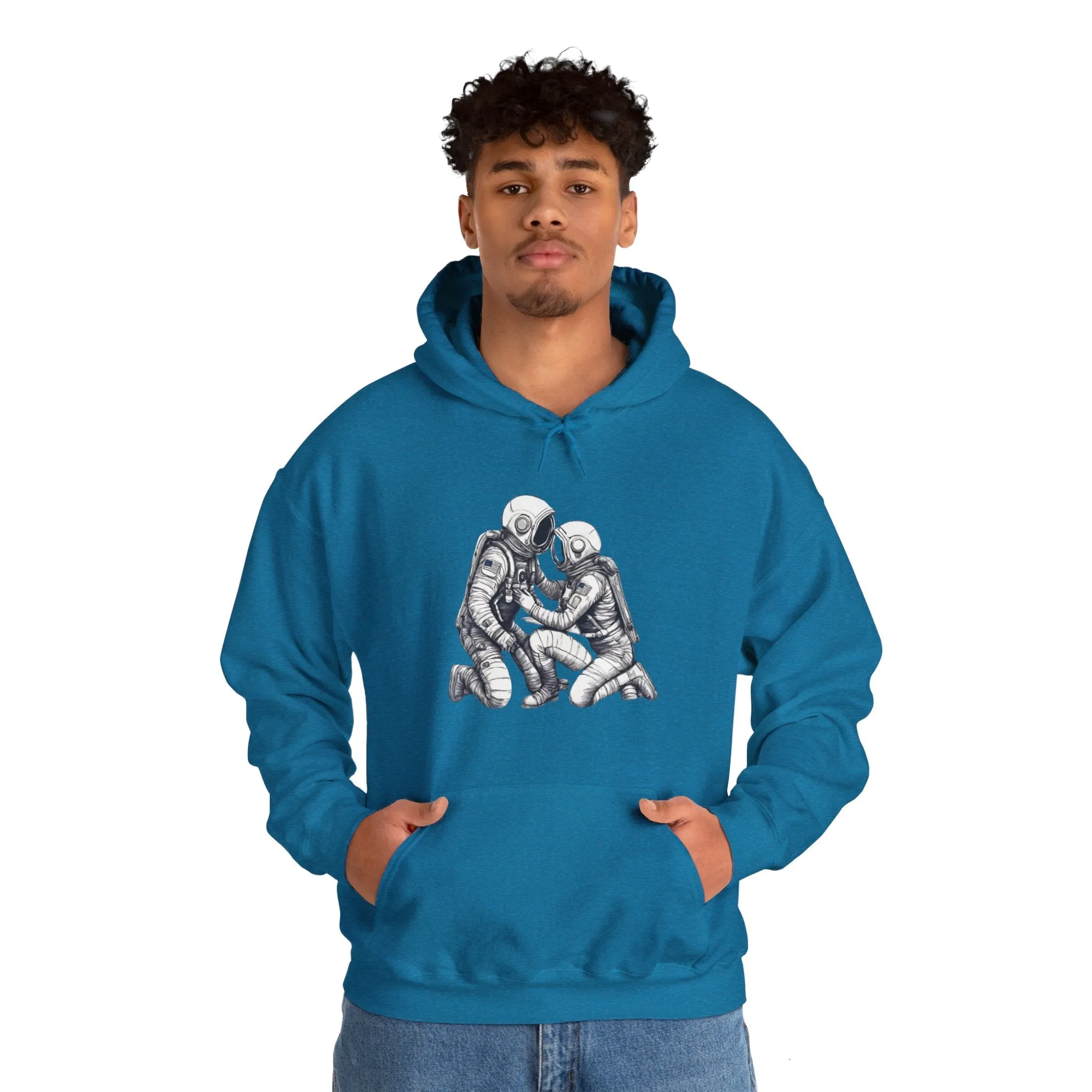 Here For You Astronaut Spaceart Sci-Fi Hoodie