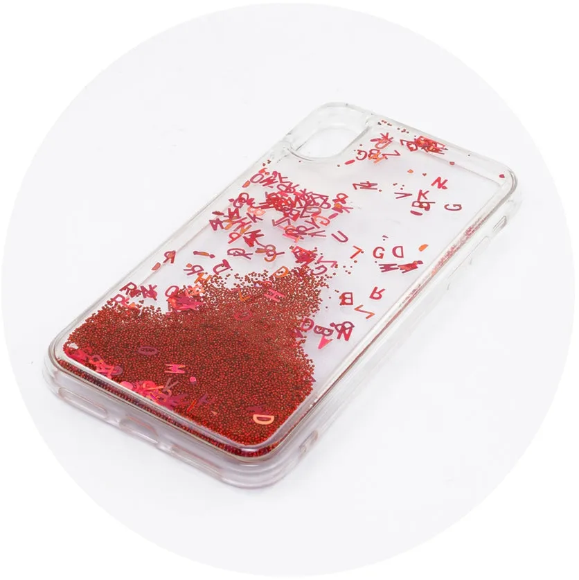 iPhone SE 2 (2020) Liquid Letters Glitter Cover - Red