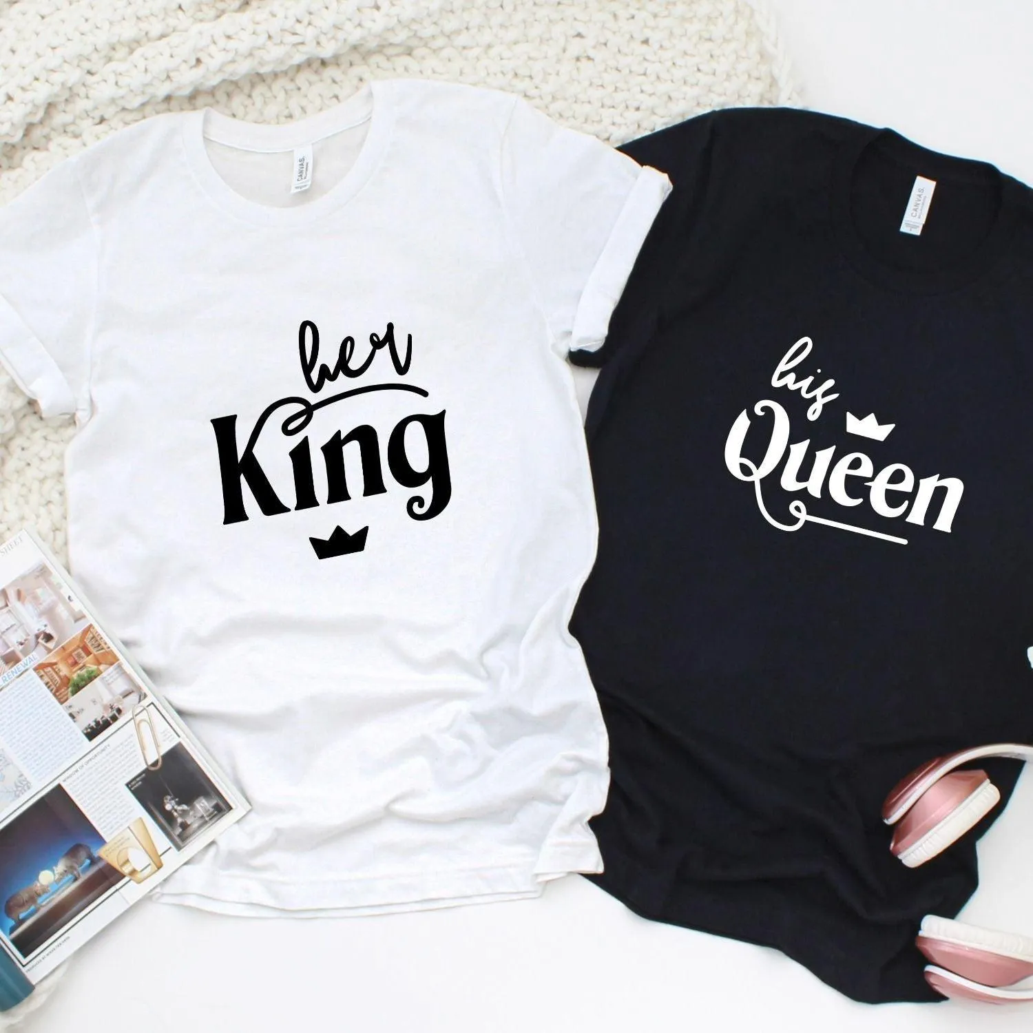 King & Queen Matching Outfits - Ideal Couples' Gift for Couples