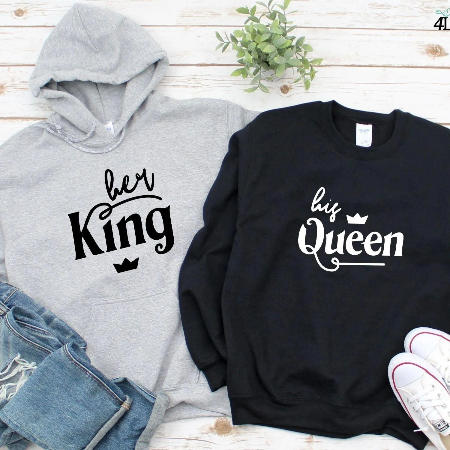 King & Queen Matching Outfits - Ideal Couples' Gift for Couples