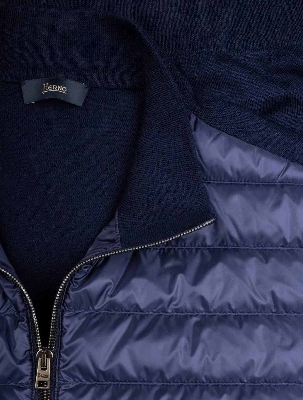 Knitted Hybrid Blouson Blue