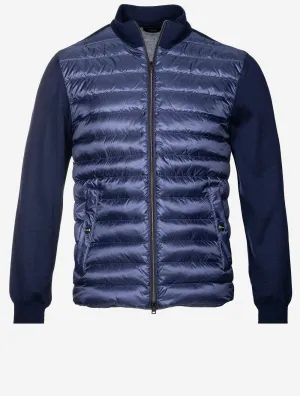 Knitted Hybrid Blouson Blue