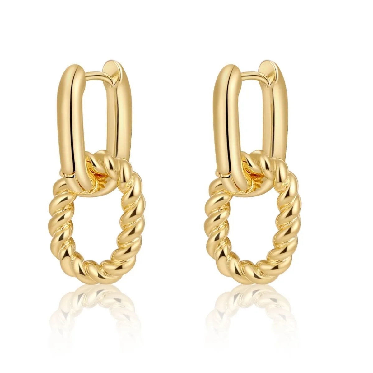 Kyerlyn Dainty Twist Huggie Hoop Earrings