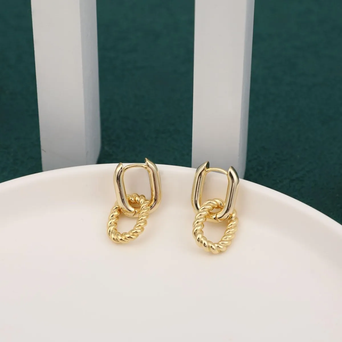 Kyerlyn Dainty Twist Huggie Hoop Earrings