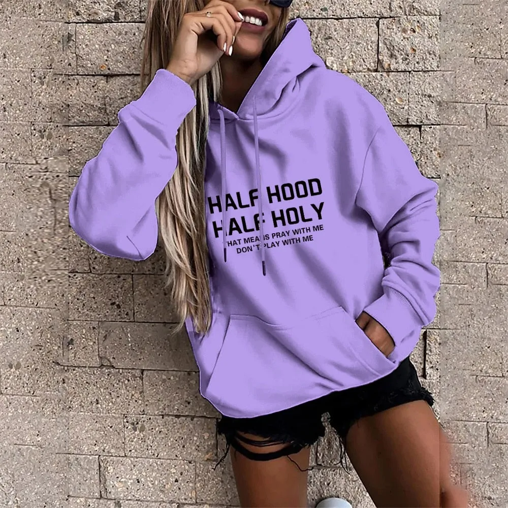 Lazy Style Sportswear Pullover Polyester Cotton Shirt Hoodie Casual Womens 2021year New Harajuku Hoodie Womens Sweater