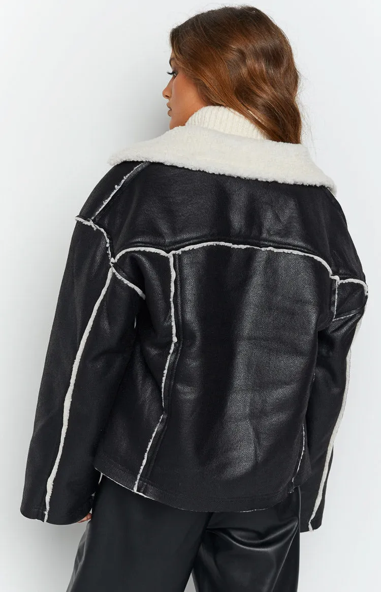 Lewis Black Fur Detail Jacket