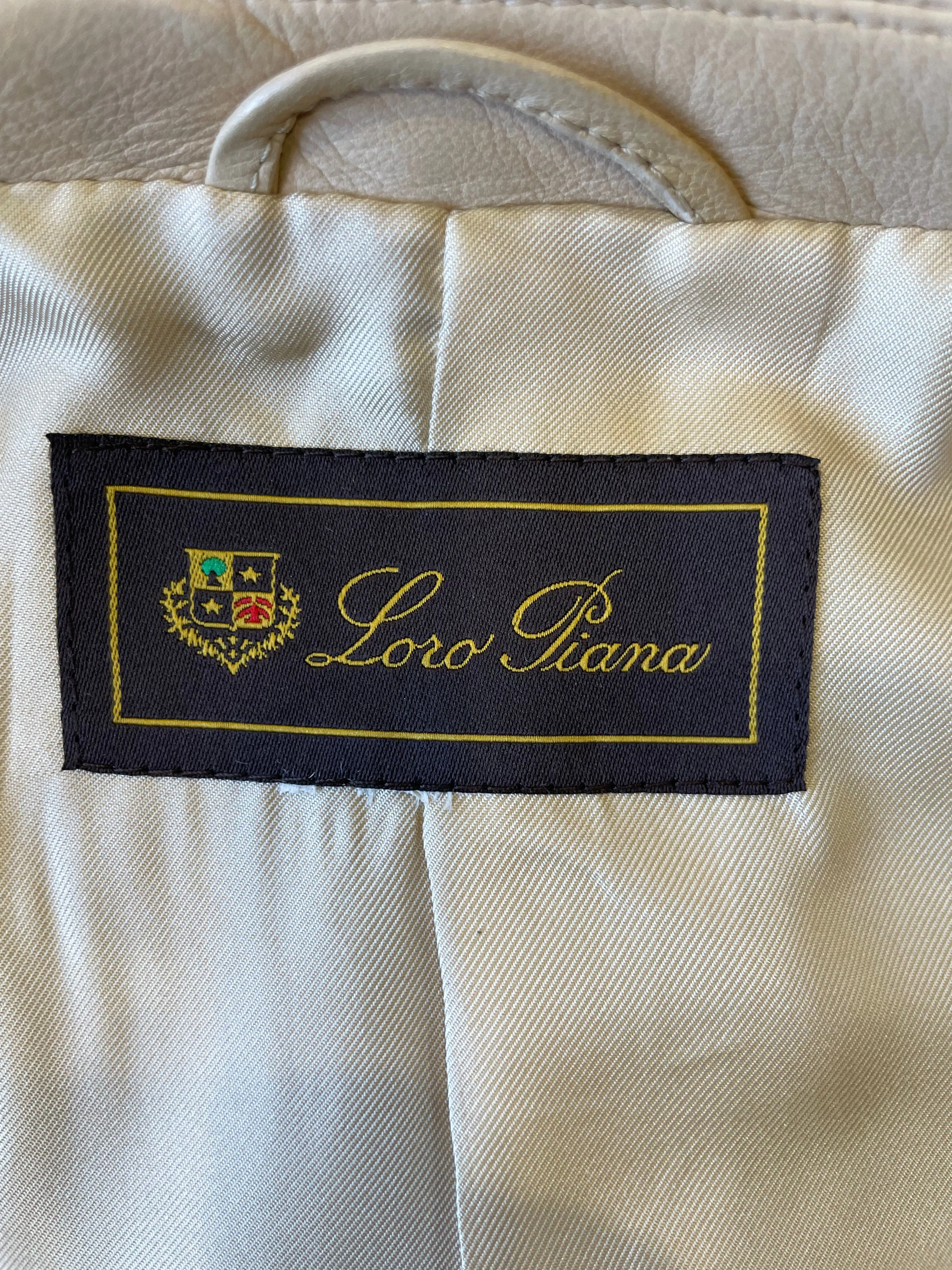 Loro Piana 2000s Beige Leather Blazer