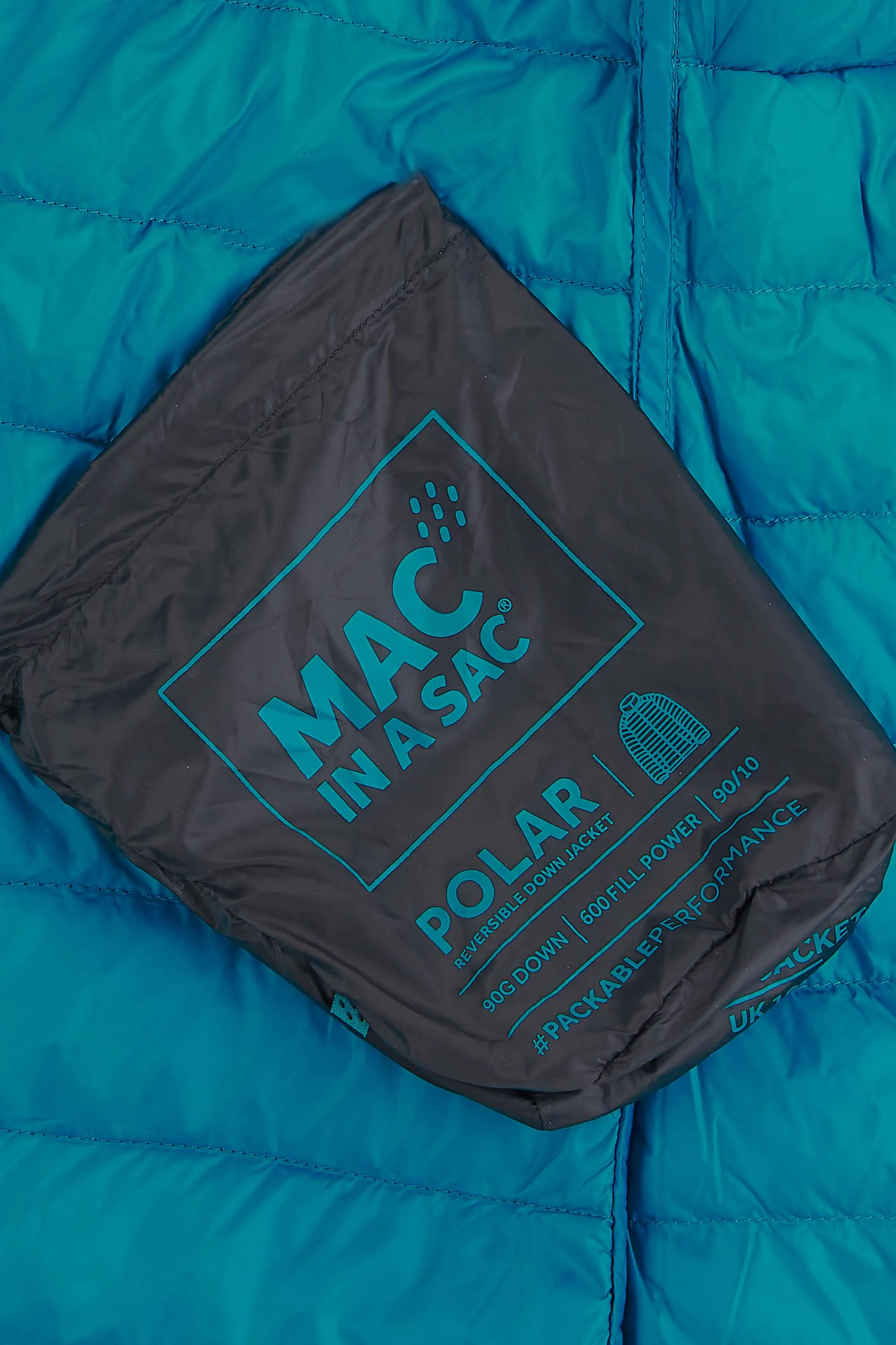 Mac In A Sac Polar2 Down Reversible (Ladies) - Jet Black/Teal