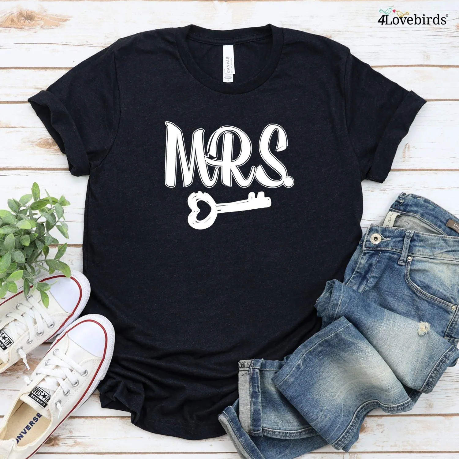 Matching Set: Lock & Key Hoodie, Mr. & Mrs. Shirt, Marriage Tshirt, Honeymoon Sweatshirt, Gift for Couple, Cute Married Couple Top