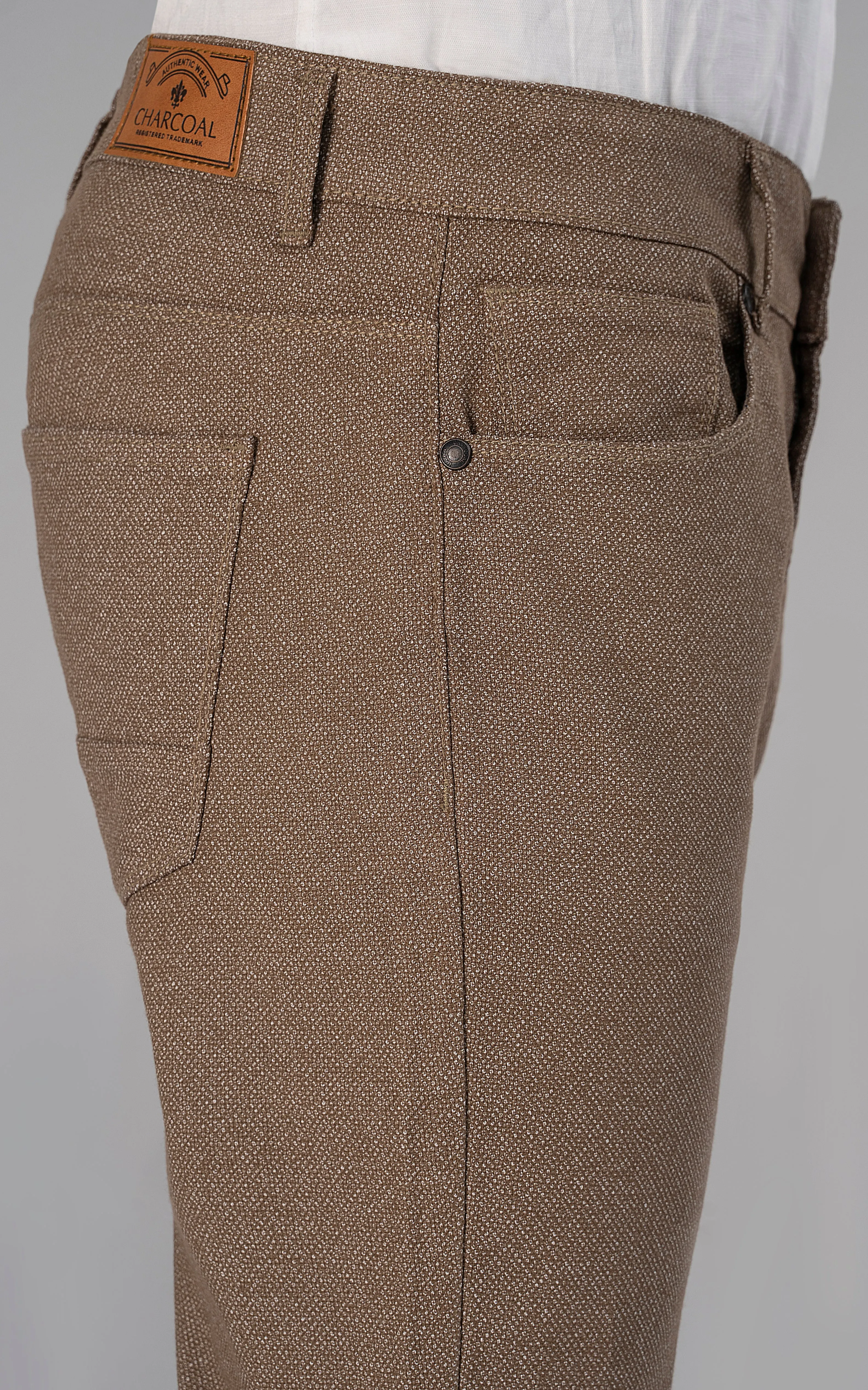 MELANGE 5-POCKET PANT LIGHT BROWN