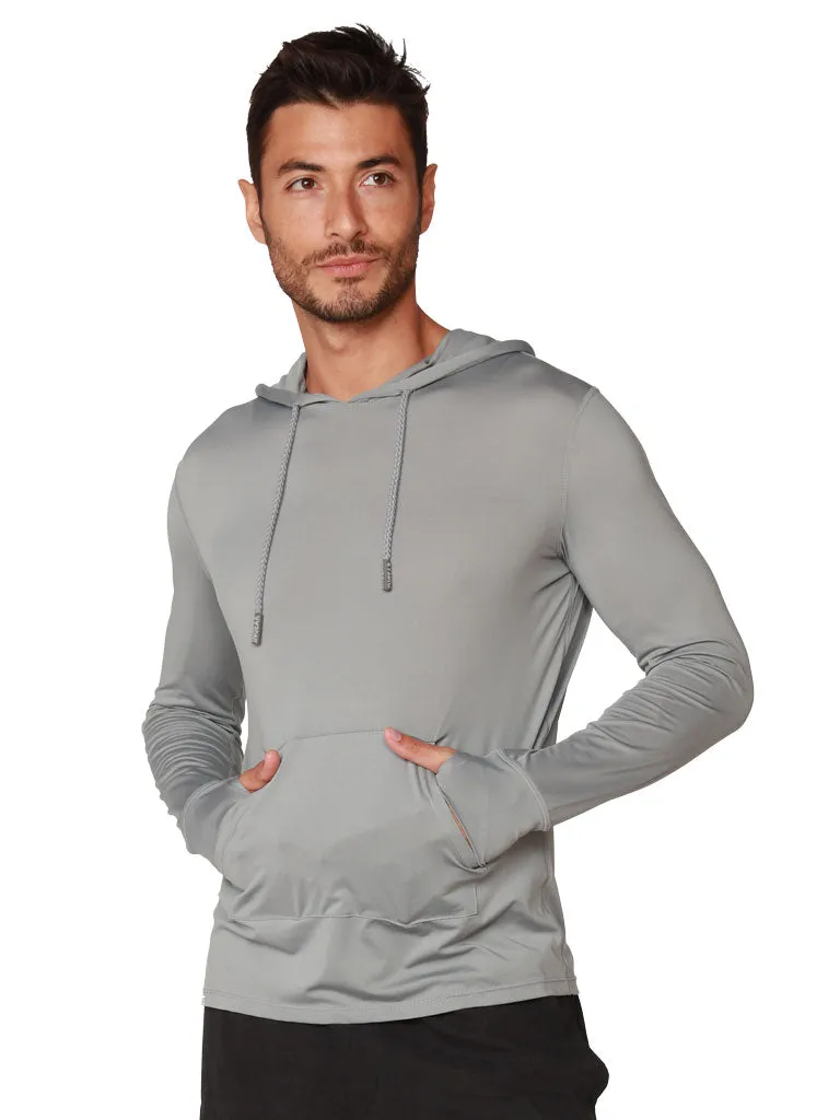 Men's Long Sleeve Hoodie in silver