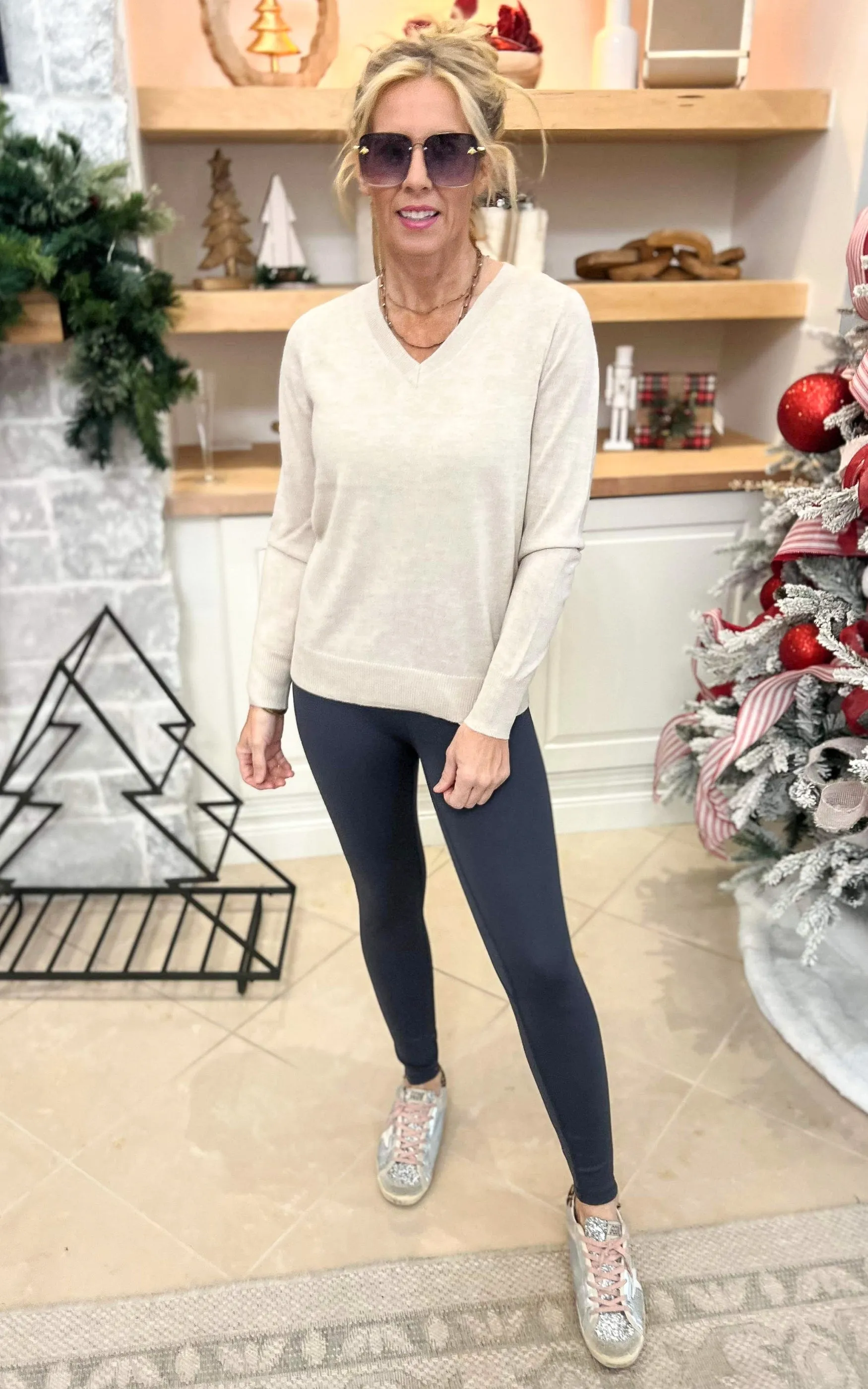 Oatmeal Cashmere Essential Pullover Sweater - Final Sale