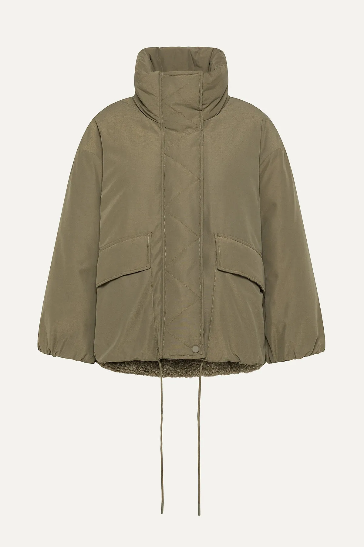 Oofwear - Faux Fur Reversible Jacket in Army