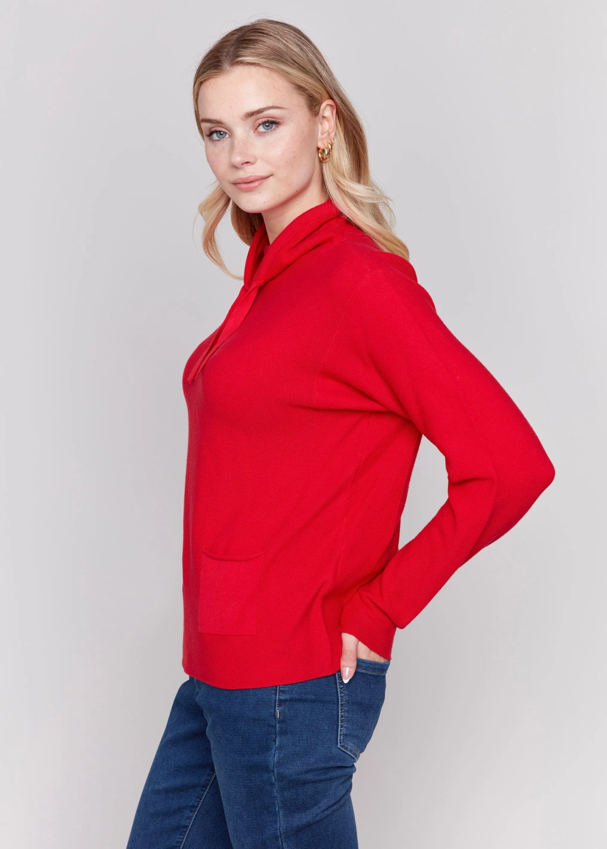 Ottoman Stitch Mock Neck Sweater