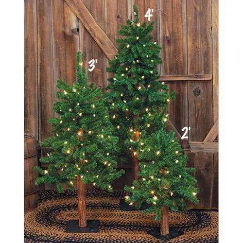 Pre-Lit Alpine Tree, 3ft