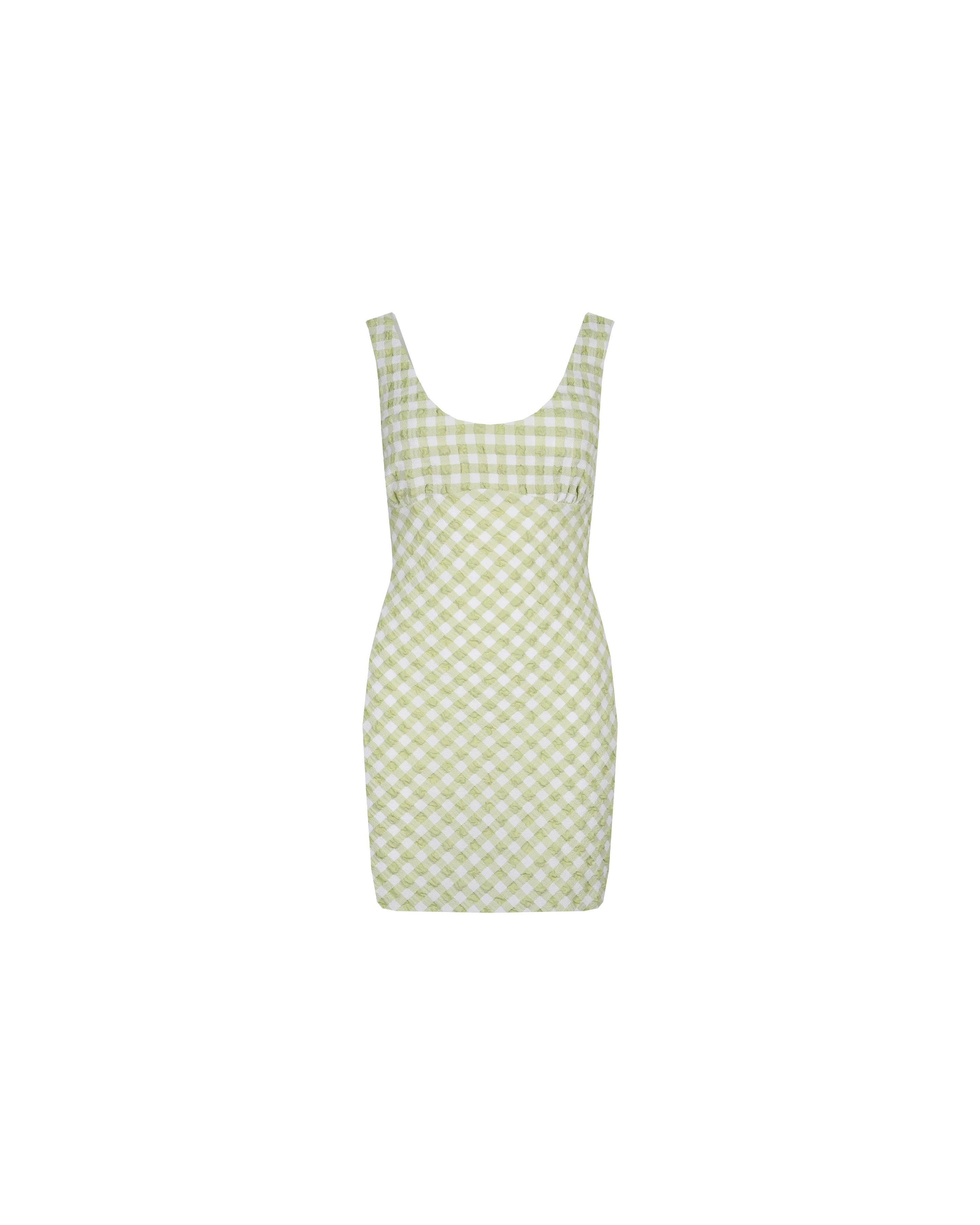 PRISM MINI DRESS LIME GINGHAM