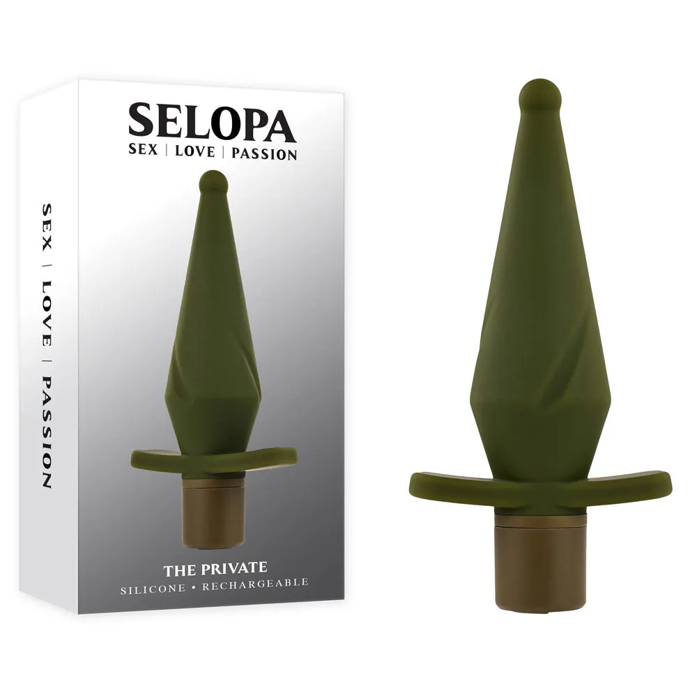 Selopa THE PRIVATE - Green 13 cm USB Rechargeable Vibrating Butt Plug