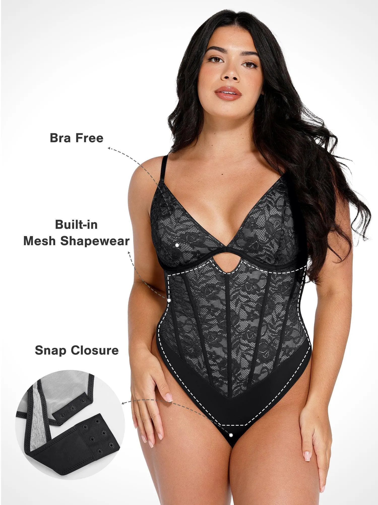 Shapewear Cutout Corset Hourglass Sculpting Lace Bodysuit