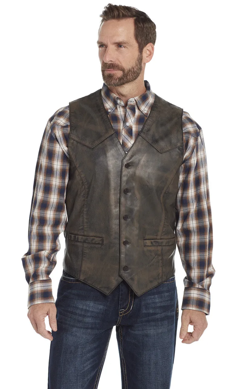 SIDRAN MENS BUTTON FRONT ANTIQUE FINISHED LAMB NAPPA VEST STYLE ML3069-27