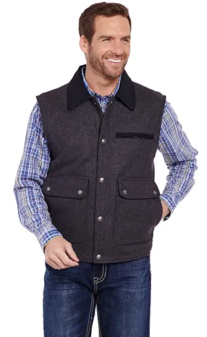 SIDRAN MENS WOOL MELTON VEST WITH MICROSUEDE TRIM & CONCEALED CARRY POCKET STYLE CR38066-F23-18