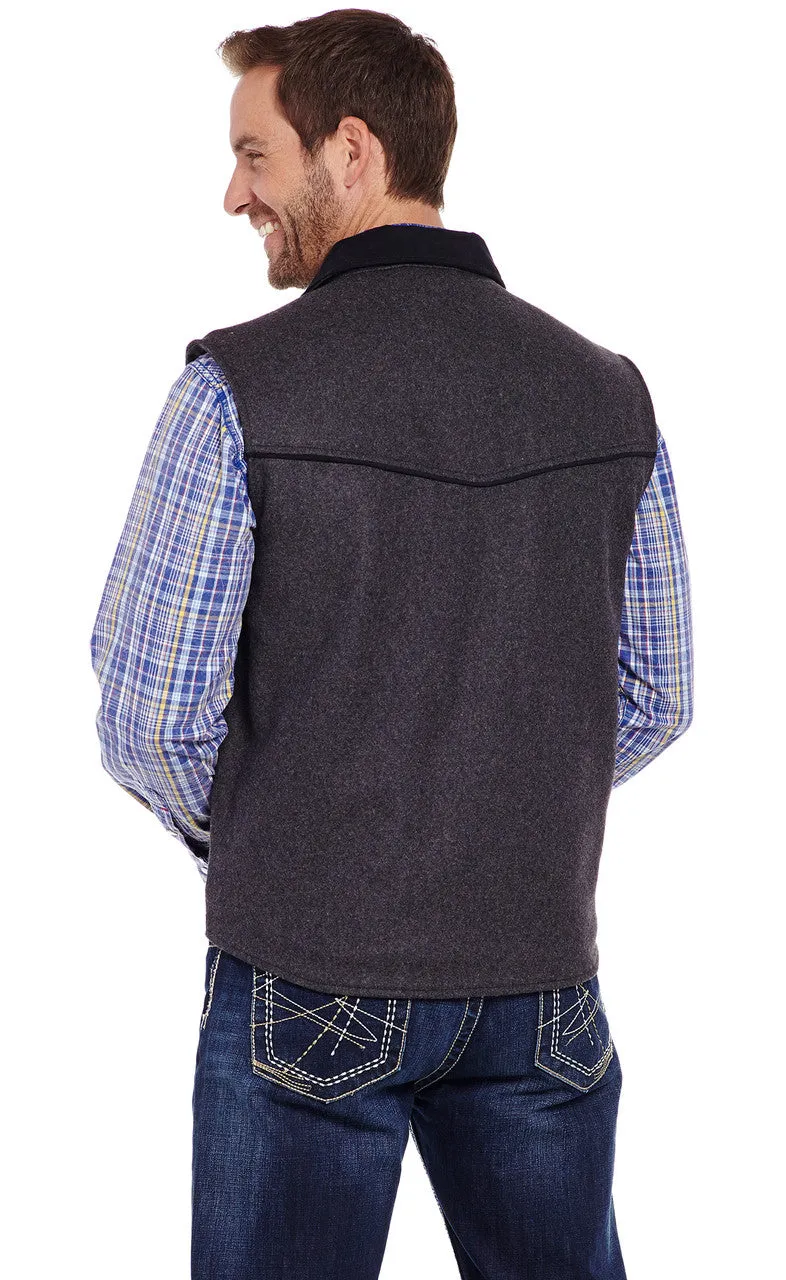 SIDRAN MENS WOOL MELTON VEST WITH MICROSUEDE TRIM & CONCEALED CARRY POCKET STYLE CR38066-F23-18