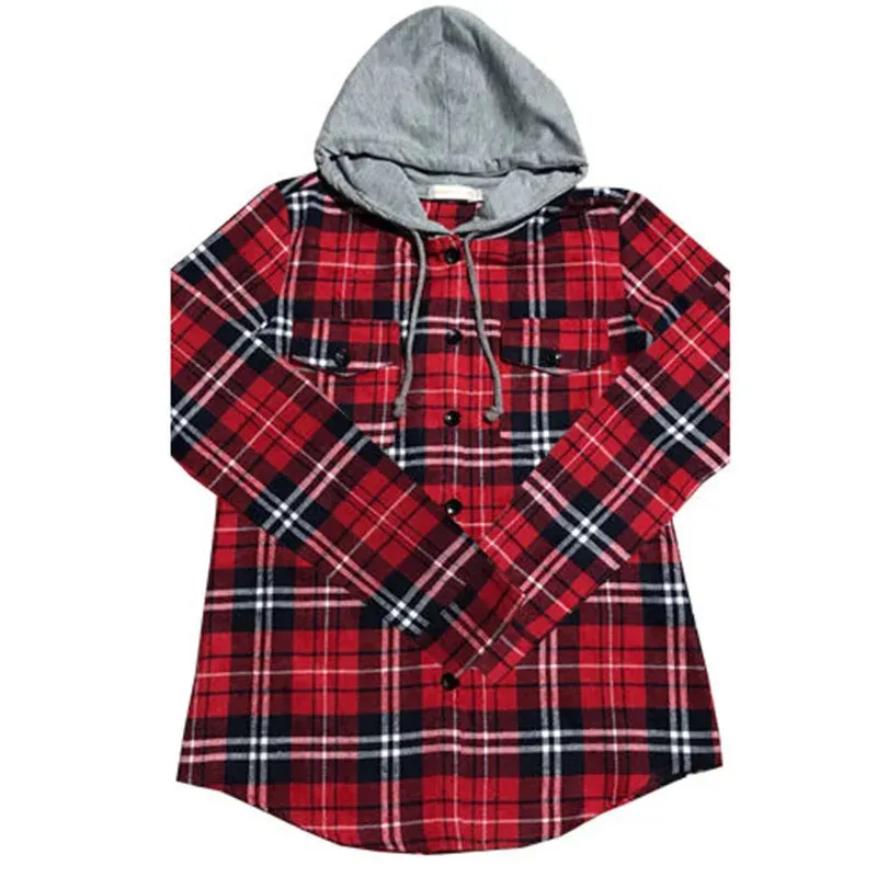 SIX SISTERS Plaid Hoodie - Women's