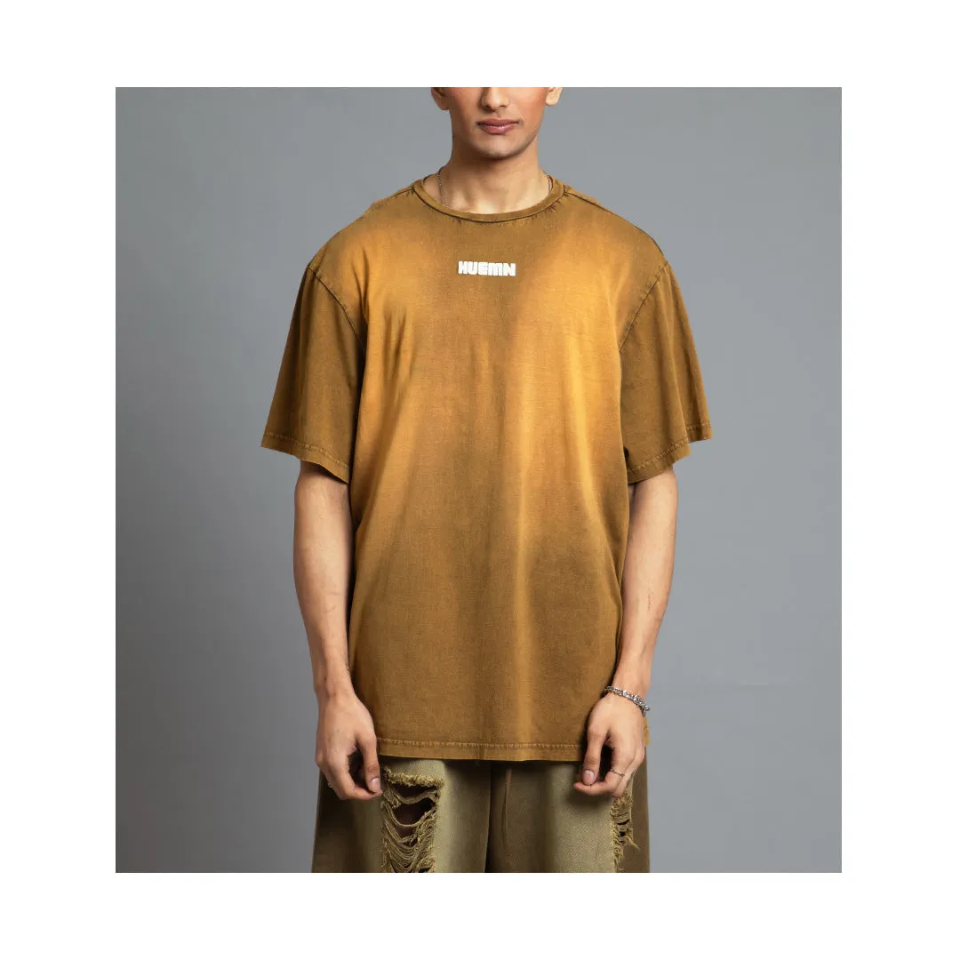 SuperHUEMN Sand Washed T-shirt (Cinnamon Brown)