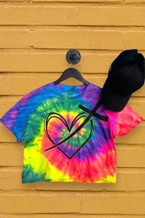 TYEDYE CROP DTF CROSS HEART - TYEDYE