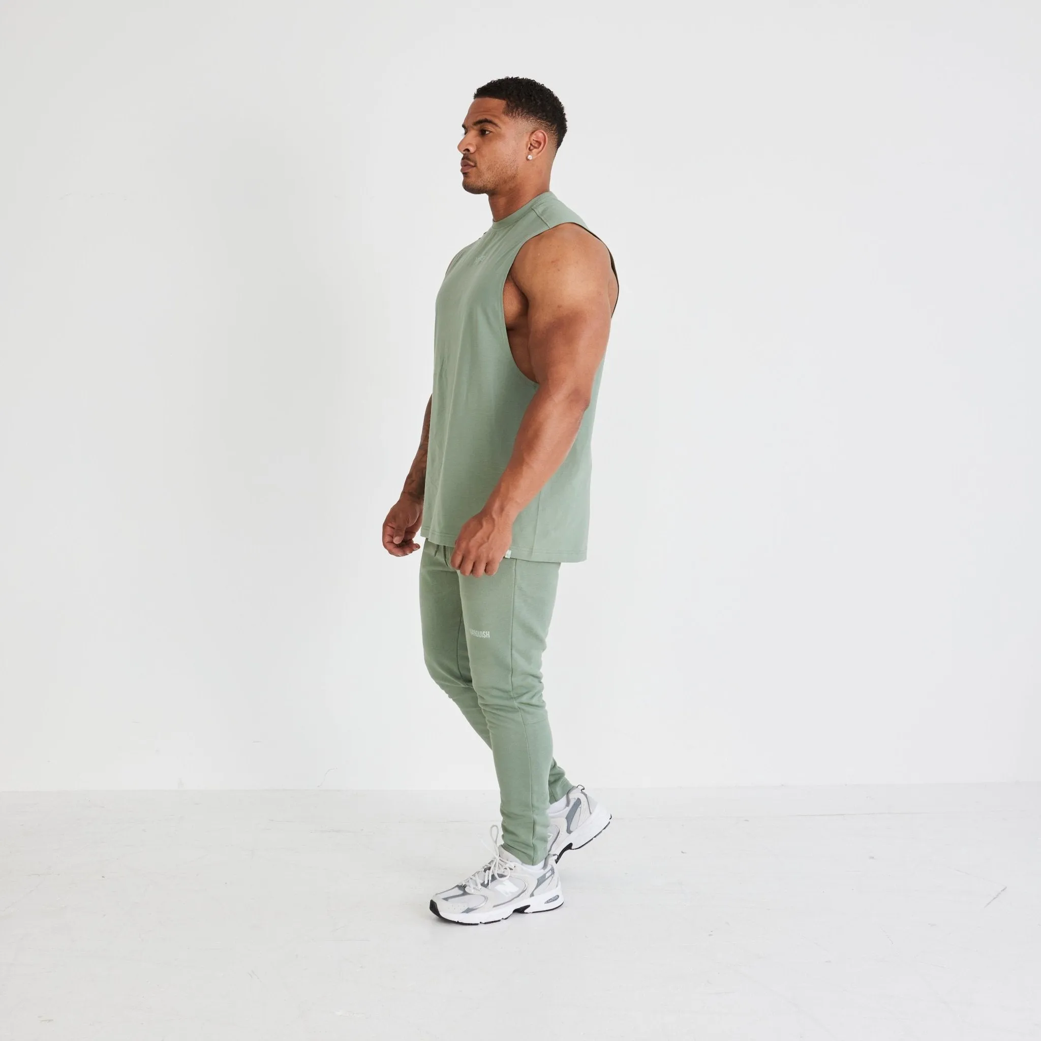 Vanquish Essential Green Oversized Sleeveless T Shirt