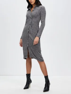 Women's casual and elegant waistband Grey dress by Kaja Clothing - Zosia Dress