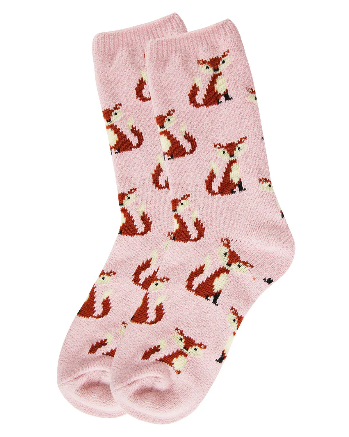 Women's Embroidered Foxes Novelty Boot Socks